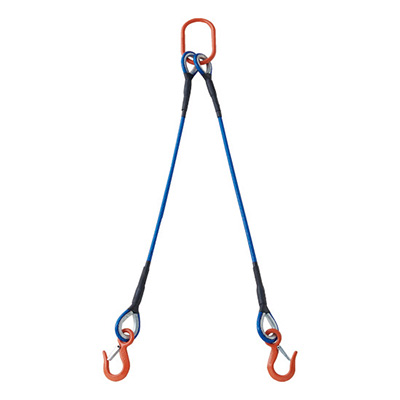 トラスコ TRUSCO 2本吊り玉掛けワイヤロープスリング カラー被覆付 青透明 収納カバー付 1.5m 1S TWSP2P12S1.5WT 216-7108 (商品コード：168249)