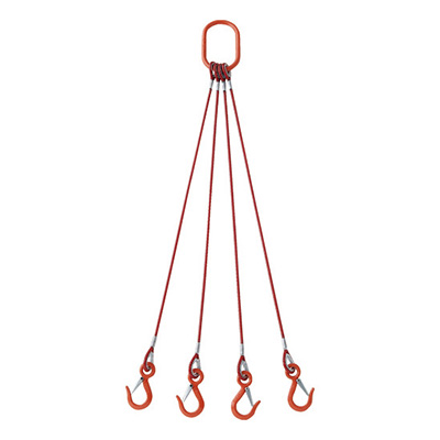 トラスコ TRUSCO 4本吊玉掛ワイヤロープスリング カラー被覆付 アルミロックタイプ 赤透明 2m 1S TWSP4P6S2 216-8606 (商品コード：168277)