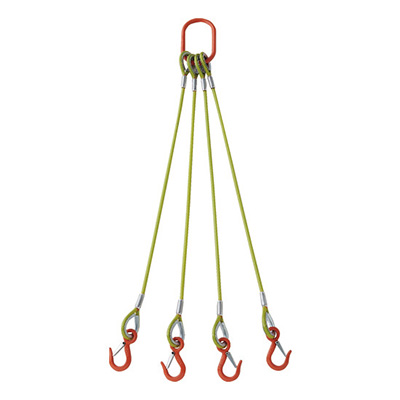 トラスコ TRUSCO 4本吊玉掛ワイヤロープスリング カラー被覆付 アルミロックタイプ 黄透明 1.5m 1S TWSP4P9S1.5 216-8604 (商品コード：168279)