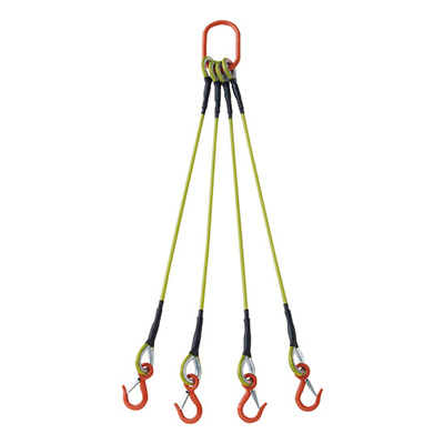 トラスコ TRUSCO 4本吊玉掛ワイヤロープスリング カラー被覆付 黄透明 収納カバー付 1.5m 1S TWSP4P9S1.5WT 216-8584 (商品コード：168285)