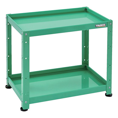 トラスコ TRUSCO 小型ボルト式棚 バーディワゴンラック型 600×400 2段 ヤンググリーン BDW-R662-YG 272-1009 (商品コード：169207)