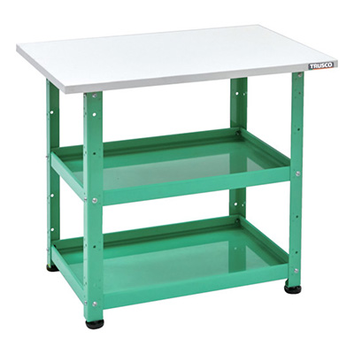 トラスコ TRUSCO 小型ボルト式棚 バーディワゴンラック型 600×400 天板付 ヤンググリーン BDW-R762T-YG 272-1036 (商品コード：169213)
