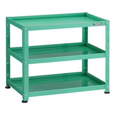 トラスコ TRUSCO 小型ボルト式棚 バーディワゴンラック型 750×500 3段 ヤンググリーン BDW-R773-YG 272-1010 (商品コード：169219)