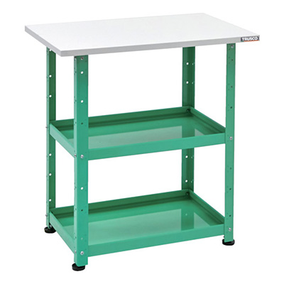 トラスコ TRUSCO 小型ボルト式棚 バーディワゴンラック型 600×400 天板付 ヤンググリーン BDW-R962T-YG 272-1030 (商品コード：169223)