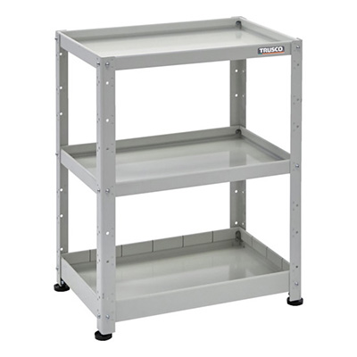 トラスコ TRUSCO 小型ボルト式棚 バーディワゴンラック型 600×400 浅2深1段 ホワイト BDW-R963F1-W 269-7203 (商品コード：169224)