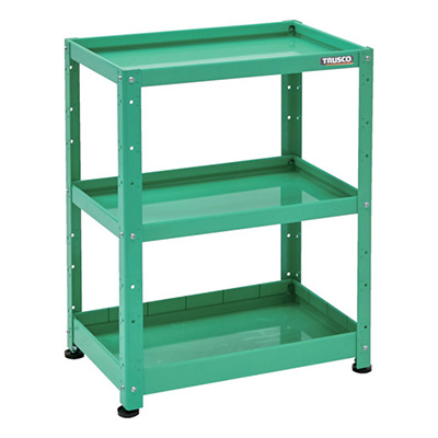 トラスコ TRUSCO 小型ボルト式棚 バーディワゴンラック型 600×400 浅2深1段 ヤンググリーン BDW-R963F1-YG 269-7206 (商品コード：169225)