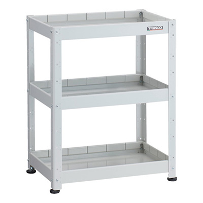 トラスコ TRUSCO 小型ボルト式棚 バーディワゴンラック型 600×400 深3段 ホワイト BDW-R963F3-W 269-7205 (商品コード：169226)