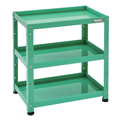 トラスコ TRUSCO 小型ボルト式棚 バーディワゴンラック型 600×400 3段 ヤンググリーン BDW-R963-YG 272-1015 (商品コード：169229)