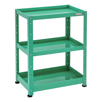 トラスコ TRUSCO 小型ボルト式棚 バーディワゴンラック型 750×500 浅2深1段 ヤンググリーン BDW-R973F1-YG 269-7204 (商品コード：169233)