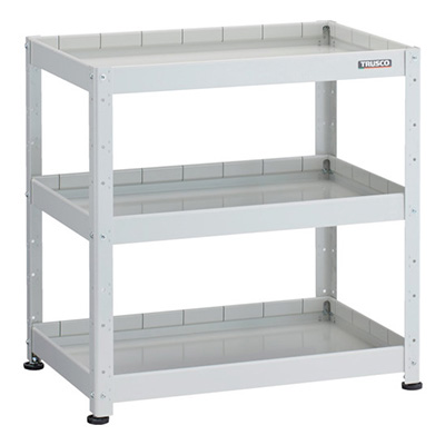 トラスコ TRUSCO 小型ボルト式棚 バーディワゴンラック型 750×500 深3段 ホワイト BDW-R973F3-W 269-7207 (商品コード：169234)
