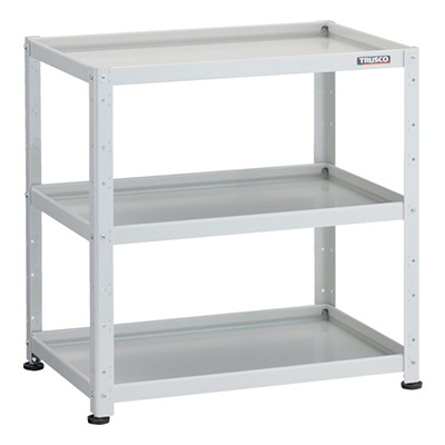 トラスコ TRUSCO 小型ボルト式棚 バーディワゴンラック型 750×500 3段 ホワイト BDW-R973-W 272-1003 (商品コード：169236)