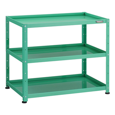トラスコ TRUSCO 小型ボルト式棚 バーディワゴンラック型 900×600 3段 ヤンググリーン BDW-R993-YG 272-1014 (商品コード：169239)