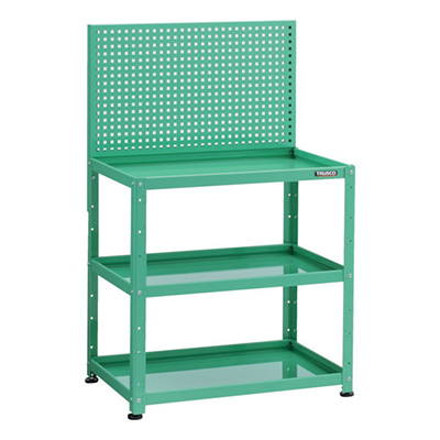 トラスコ TRUSCO 小型ボルト式棚 バーディワゴンラック型 上部パンチングパネル 750×500×1330 BDW-RP973-YG 269-7214 (商品コード：169247)
