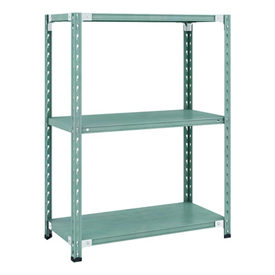 トラスコ TRUSCO CB型セミボルトレス軽量棚 900×450×H1200 3段 グリーン CB-4343-GN 115-4989 (商品コード：169276)