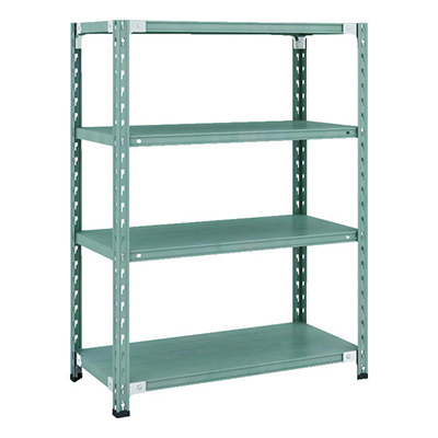 トラスコ TRUSCO CB型セミボルトレス軽量棚 900×450×H1200 4段 グリーン CB-4344-GN 115-4990 (商品コード：169278)