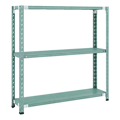 トラスコ TRUSCO CB型セミボルトレス軽量棚 1200×300×H1200 3段 グリーン CB-4433-GN 115-4993 (商品コード：169284)