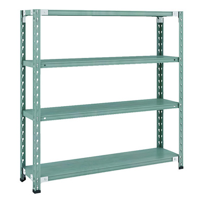 トラスコ TRUSCO CB型セミボルトレス軽量棚 1200×300×H1200 4段 グリーン CB-4434-GN 115-4994 (商品コード：169286)