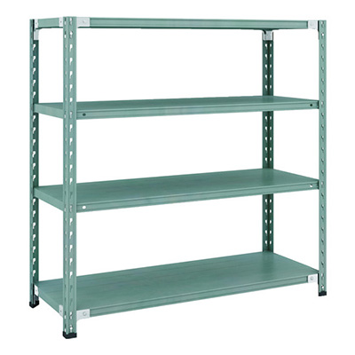 トラスコ TRUSCO CB型セミボルトレス軽量棚 1200×450×H1200 4段 グリーン CB-4444-GN 115-4996 (商品コード：169290)