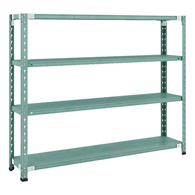 トラスコ TRUSCO CB型セミボルトレス軽量棚 1500×300×H1200 4段 グリーン CB-4534-GN 115-5000 (商品コード：169298)