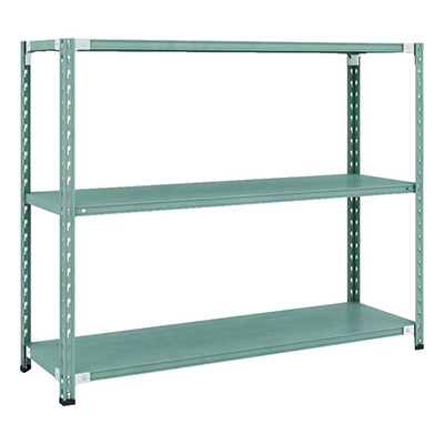 トラスコ TRUSCO CB型セミボルトレス軽量棚 1500×450×H1200 3段 グリーン CB-4543-GN 115-5001 (商品コード：169300)