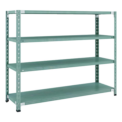 トラスコ TRUSCO CB型セミボルトレス軽量棚 1500×450×H1200 4段 グリーン CB-4544-GN 115-5002 (商品コード：169302)