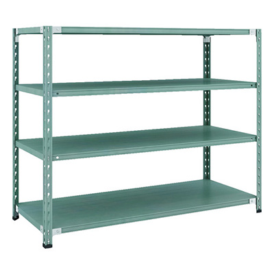 トラスコ TRUSCO CB型セミボルトレス軽量棚 1500×600×H1200 4段 グリーン CB-4564-GN 115-5004 (商品コード：169306)