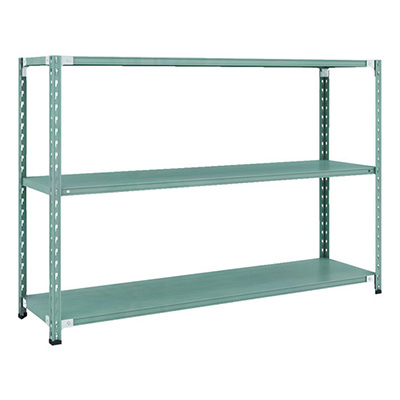 トラスコ TRUSCO CB型セミボルトレス軽量棚 1800×450×H1200 3段 グリーン CB-4643-GN 115-5007 (商品コード：169312)