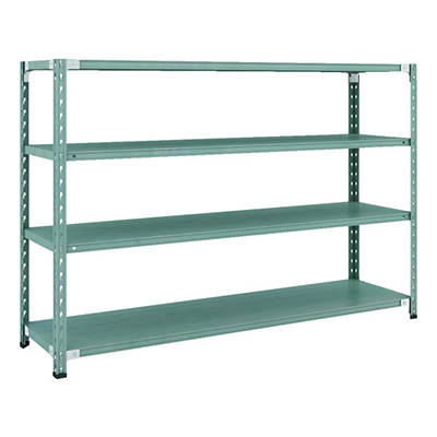 トラスコ TRUSCO CB型セミボルトレス軽量棚 1800×450×H1200 4段 グリーン CB-4644-GN 115-5008 (商品コード：169314)