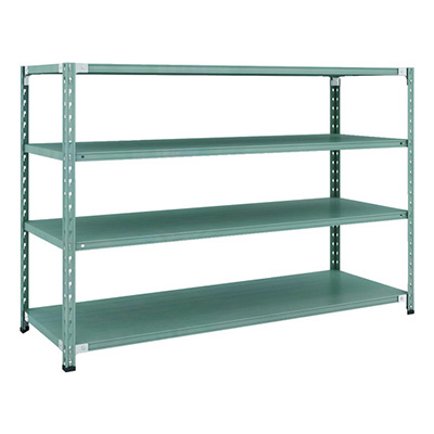 トラスコ TRUSCO CB型セミボルトレス軽量棚 1800×600×H1200 4段 グリーン CB-4664-GN 115-5010 (商品コード：169318)