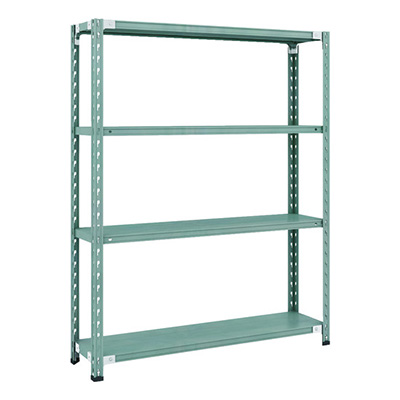 トラスコ TRUSCO CB型セミボルトレス軽量棚 1200×300×H1500 4段 グリーン CB-5434-GN 115-5134 (商品コード：169334)