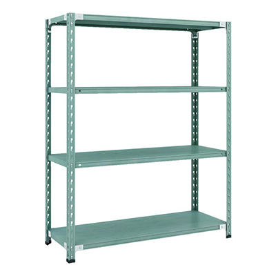トラスコ TRUSCO CB型セミボルトレス軽量棚 1200×450×H1500 4段 グリーン CB-5444-GN 115-5136 (商品コード：169338)