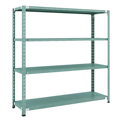 トラスコ TRUSCO CB型セミボルトレス軽量棚 1500×450×H1500 4段 グリーン CB-5544-GN 115-5142 (商品コード：169350)