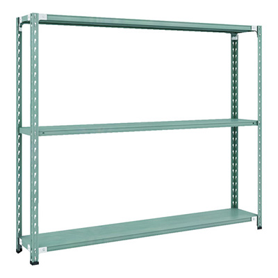 トラスコ TRUSCO CB型セミボルトレス軽量棚 1800×300×H1500 3段 グリーン CB-5633-GN 115-5145 (商品コード：169356)