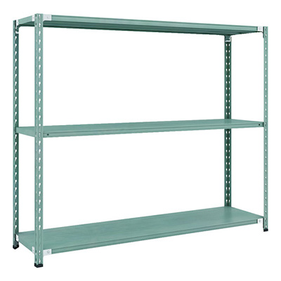 トラスコ TRUSCO CB型セミボルトレス軽量棚 1800×450×H1500 3段 グリーン CB-5643-GN 115-5147 (商品コード：169360)