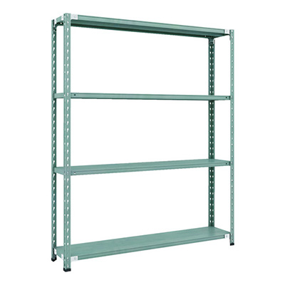 トラスコ TRUSCO CB型セミボルトレス軽量棚 1500×300×H1800 4段 グリーン CB-6534-GN 115-5178 (商品コード：169392)