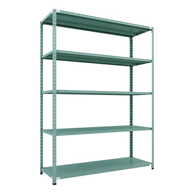 トラスコ TRUSCO CB型セミボルトレス軽量棚 1800×600×H2400 5段 グリーン CB-8665-GN 115-5258 (商品コード：169486)