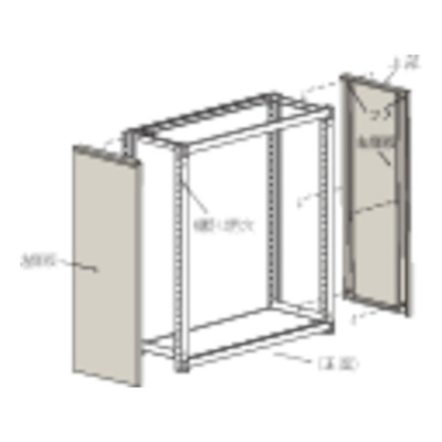 トラスコ TRUSCO M2型棚用はめ込み式側板 600×H1800 ネオグレー GM2-66 461-3775 (商品コード：169548)