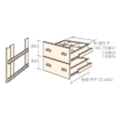 トラスコ TRUSCO M2型棚用引出し 深型2段セット HM2-6002 461-3813 (商品コード：169555)