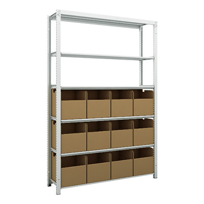 トラスコ TRUSCO スチールラック K1型抗菌塗装高密度収納棚 H1900×W1250×D325 6段 ビン12個付 K1-6436B12 206-5058 (商品コード：169581)