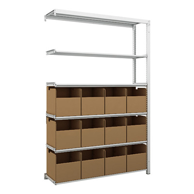 トラスコ TRUSCO スチールラック H1900×W1250×D325 6段 ビン12個付 連結型 K1-6436B12B 206-5061 (商品コード：169582)