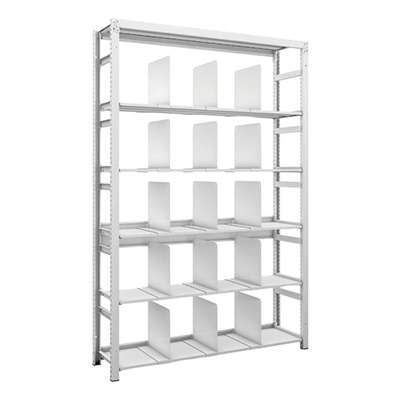 トラスコ TRUSCO スチールラック H1900×W1250×D325 6段 移動仕切板15枚付 K1-6436P15 206-4875 (商品コード：169585)