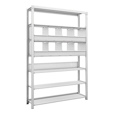 トラスコ TRUSCO スチールラック H1900×W1250×D325 7段 仕切りトレ－8個付 K1-6437C8 206-5013 (商品コード：169591)