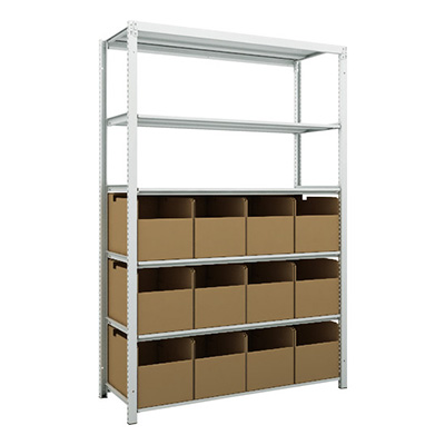 トラスコ TRUSCO スチールラック H1900×W1250×D475 6段 ビン12個付 K1-6446B12 206-5059 (商品コード：169605)