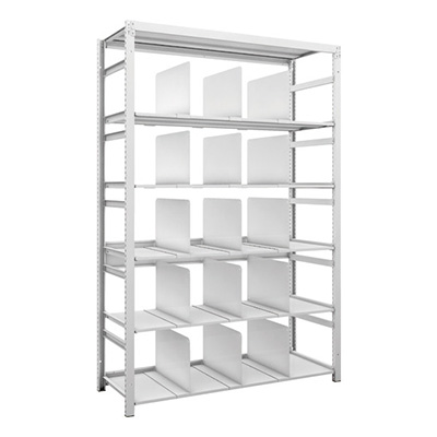 トラスコ TRUSCO スチールラック H1900×W1250×D475 6段 移動仕切板15枚付 K1-6446P15 206-4876 (商品コード：169609)