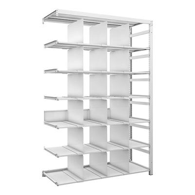 トラスコ TRUSCO スチールラック H1900×W1250×D475 7段 移動仕切18枚付 連結型 K1-6447P18B 206-4885 (商品コード：169618)