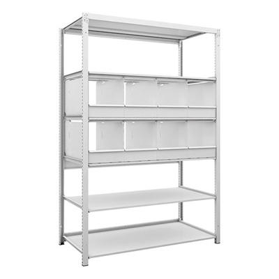 トラスコ TRUSCO スチールラック H1900×W1250×D625 6段 仕切りトレ－8個付 K1-6466D8 206-5009 (商品コード：169631)