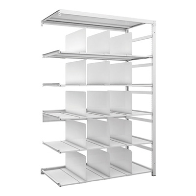 トラスコ TRUSCO スチールラック H1900×W1250×D625 6段 移動仕切板15枚付 連結型 K1-6466P15B 206-4880 (商品コード：169634)