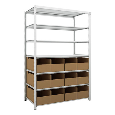 トラスコ TRUSCO スチールラック H1900×W1250×D625 7段 ビン12個付 K1-6467A12 206-5066 (商品コード：169637)