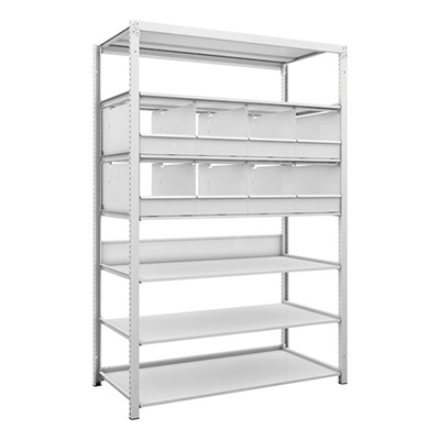 トラスコ TRUSCO スチールラック H1900×W1250×D625 7段 仕切りトレ－8個付 K1-6467C8 206-5015 (商品コード：169639)