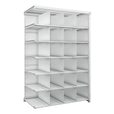 トラスコ TRUSCOスチールラック 背板側板付 H1900×W1250×D625 7段 移動仕切18枚付 連結型 K1-6467P18SGB 206-4993 (商品コード：169644)